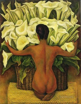 rivera Pintura - desnudo con alcatraces 1944 Diego Rivera